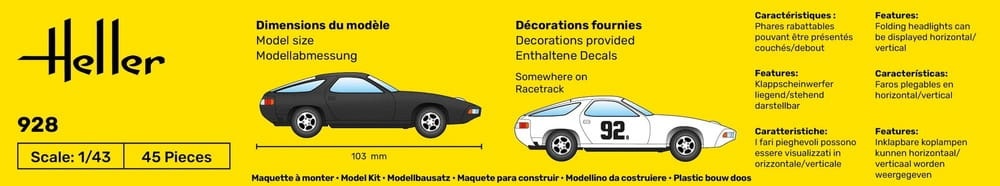 Zdjęcie dodatkowe produktu Porsche 928 1:43 Heller 80149