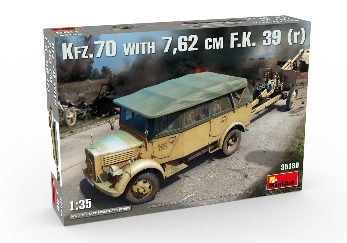 Zdjęcie główne produktu Kfz. 70 with 7.62cm F.K. 39 (r) 1:35 MiniArt 35189
