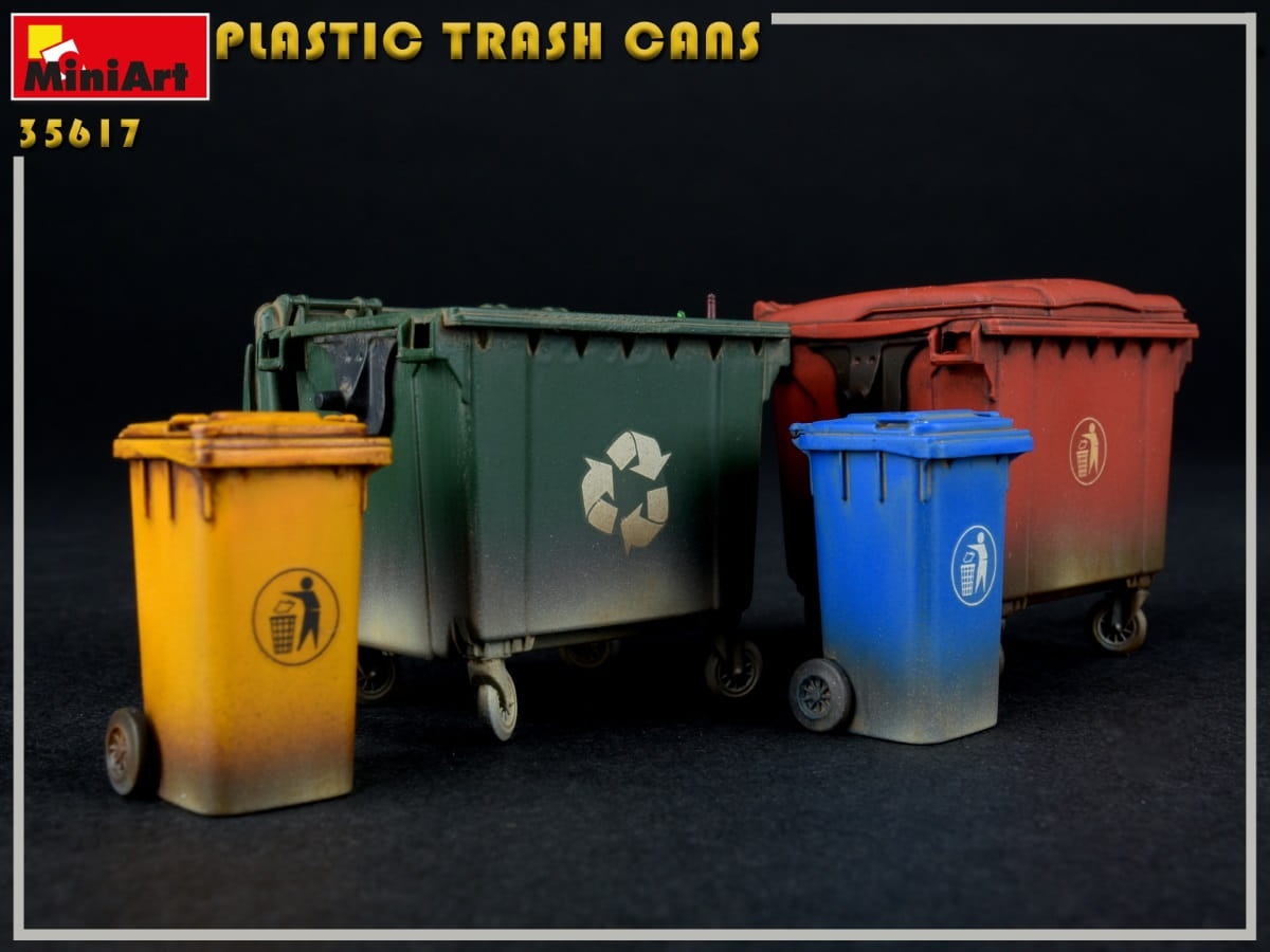 Zdjęcie dodatkowe produktu Plastic Trash Cans 1:35 MiniArt 35617