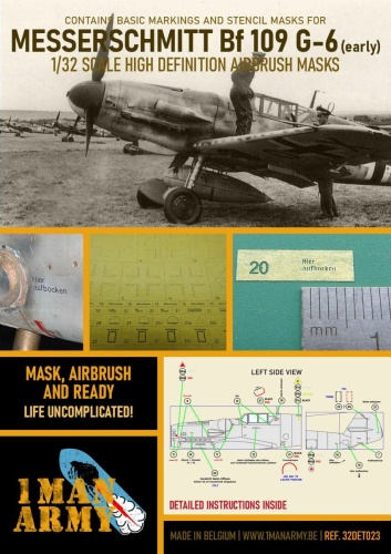 Masks Messerschmitt Bf 109 G-6 (early) 1:32 1 Man Army 32DET023