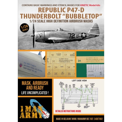 Masks Republic P47-D Thunderbolt Bubbletop (Kinetic) 1:24 1 Man Army 24DET002