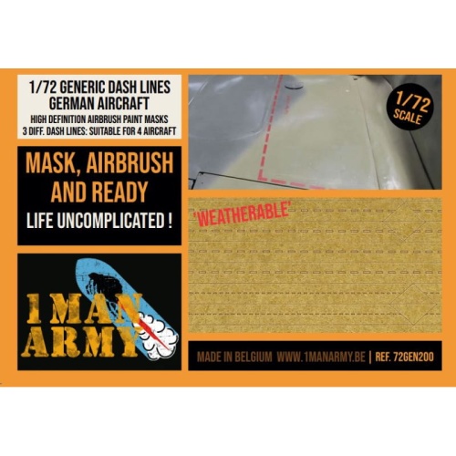 Generic Dash Lines German Aircraft 1:72 1 Man Army 72GEN200 Masks