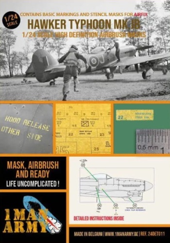 Hawker Typhoon Mk Ib Masks (Airfix) 1:24 1 Man Army 24DET011