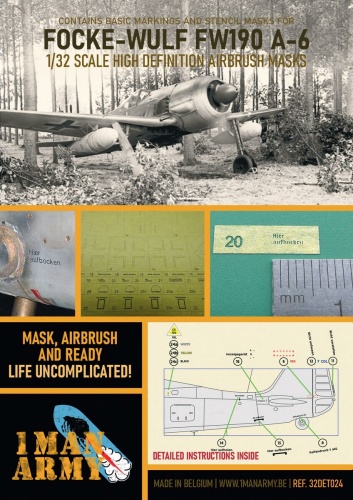 Masks Focke-Wulf FW190 A-6 1:32 1 Man Army 32DET024