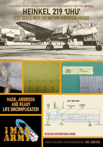 Masks Heinkel 219 UHU 1:32 1 Man Army 32DET015