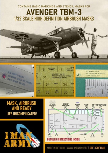 Avenger TBM-3 1:32 1 Man Army Masks 32DET030