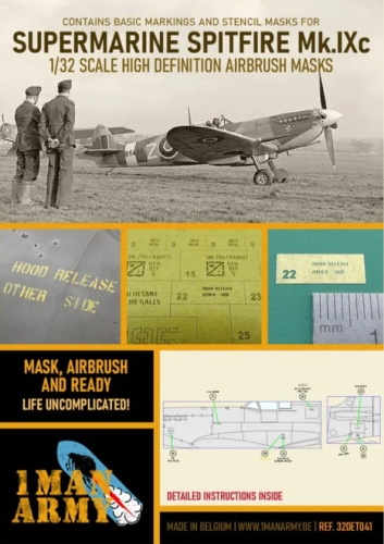 Supermarine Spitfire Mk IXc Masks (Tamiya, Revell) 1:32 1 Man Army 32DET041
