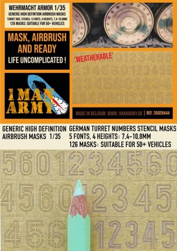Masks German Turret Numbers 1:35 1 Man Army 35GEN444