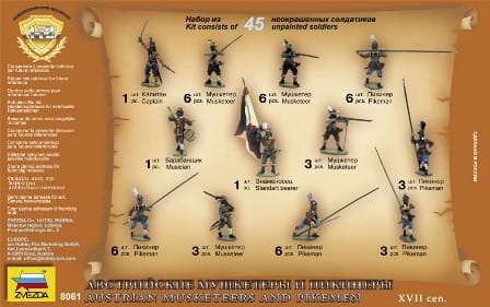 Zdjęcie dodatkowe produktu Austriaccy muszkieterowie i pikinierzy z XVII wieku 1:72 Zvezda 8061