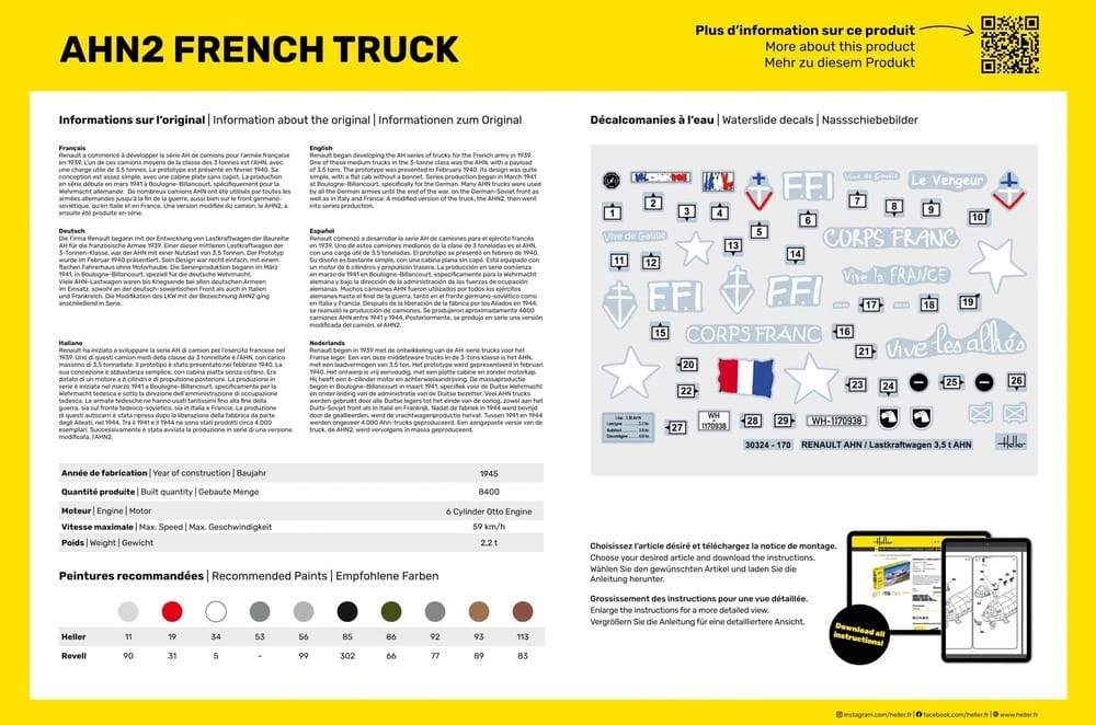 Zdjęcie dodatkowe produktu AHN2 French Truck 1:35 Heller 30324