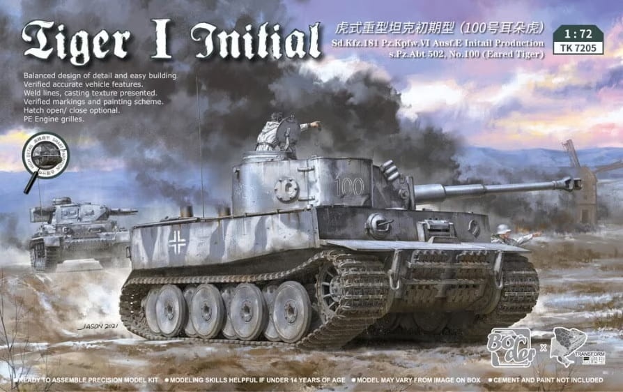Zdjęcie główne produktu Tiger I Initial (Sd.Kfz.181) Eared Tiger 1:72 Border Model TK7205