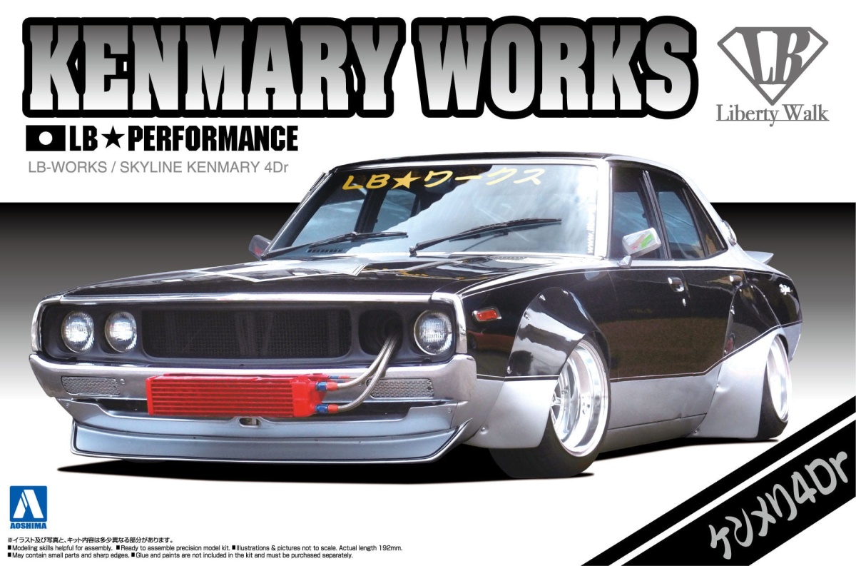 Zdjęcie główne produktu Kenmary Works LB Performance Skyline KenandMary 4Dr 1:24 Aoshima 00982