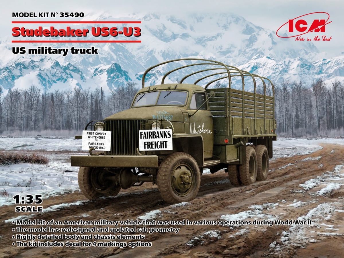 Zdjęcie główne produktu Studebaker US6-U3 1:35 ICM 35490