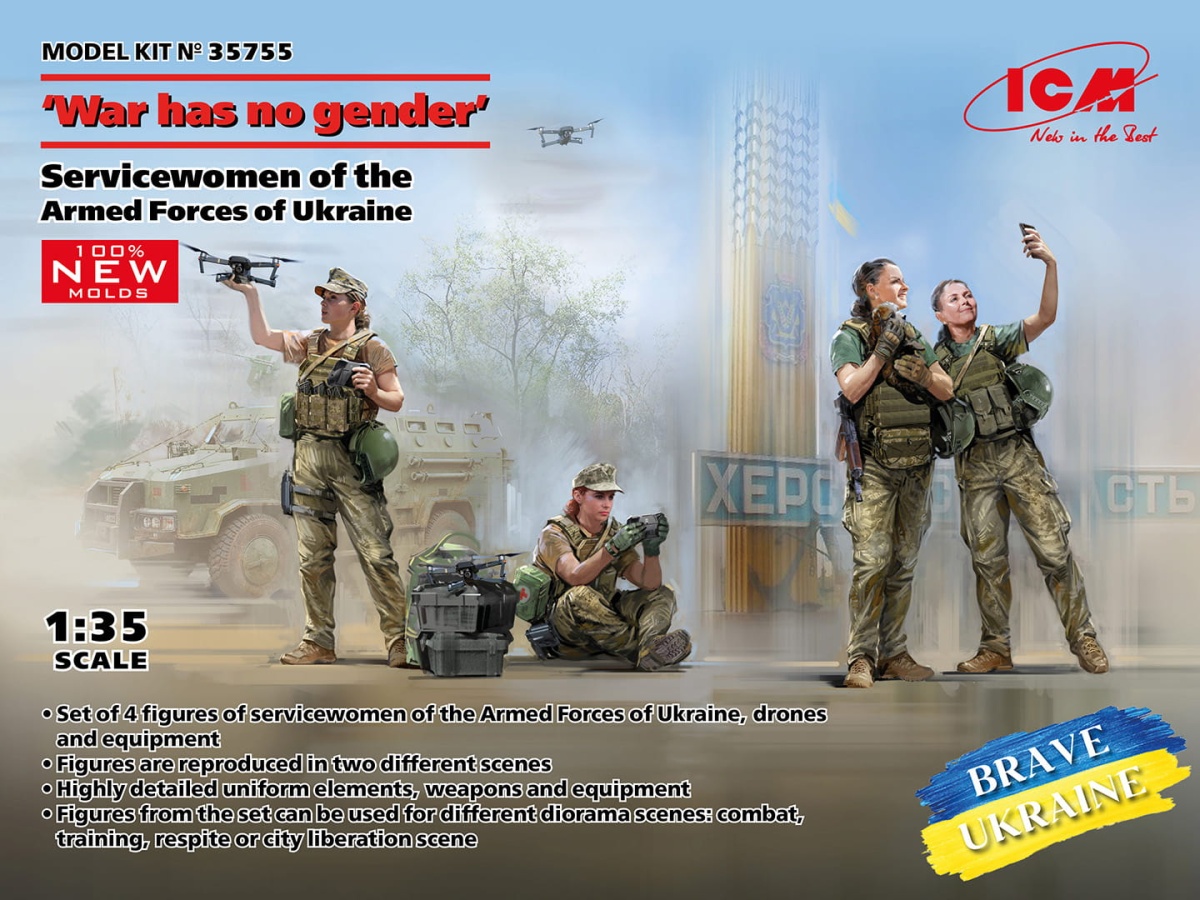 Zdjęcie główne produktu War has no gender (female service of Ukraine Armed Forces) 1:35 ICM 35755
