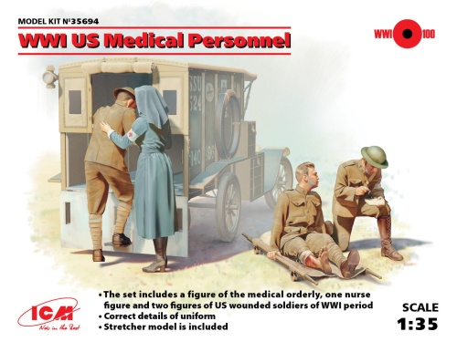 WWI US Medical Personnel (4 figures) 1:35 ICM 35694