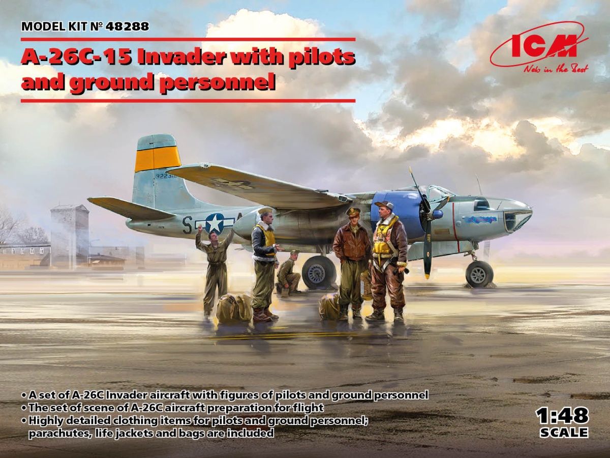 Zdjęcie główne produktu A-26C-15 Invader with pilots and ground personnel 1:48 ICM 48288