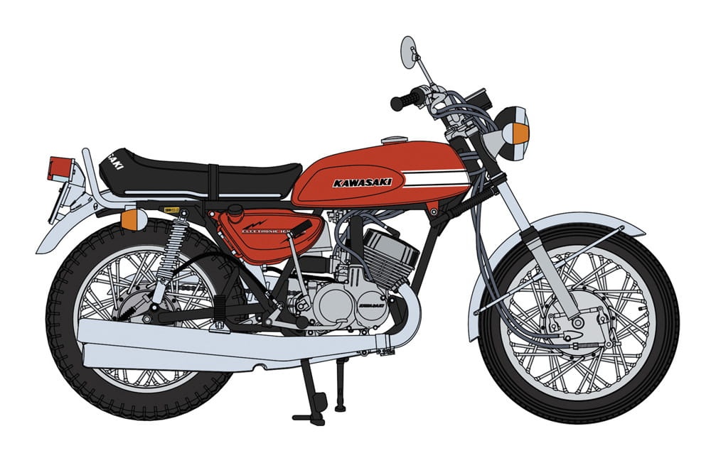 Zdjęcie dodatkowe produktu Kawasaki 500-SS/MACH III H1 '70 Late Version 1:12 Hasegawa 21731