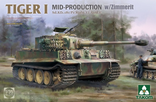 Pz.Kpfw.VI Ausf.E Tiger I Mid-Production with Zimmerit Sd.Kfz.181 1:35 Takom 2198