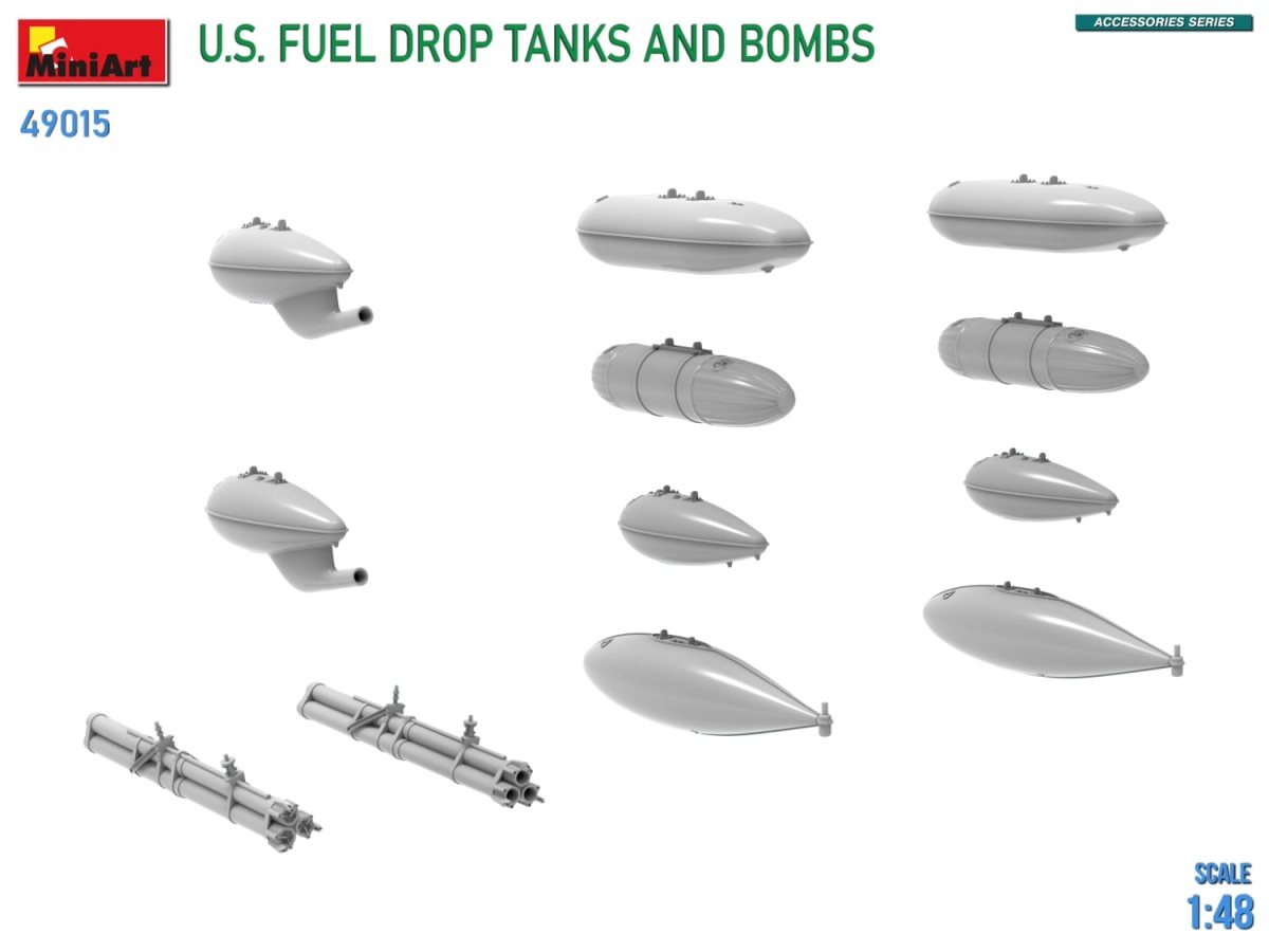 Zdjęcie dodatkowe produktu US Fuel Drop Tanks And Bombs 1:48 MiniArt 49015
