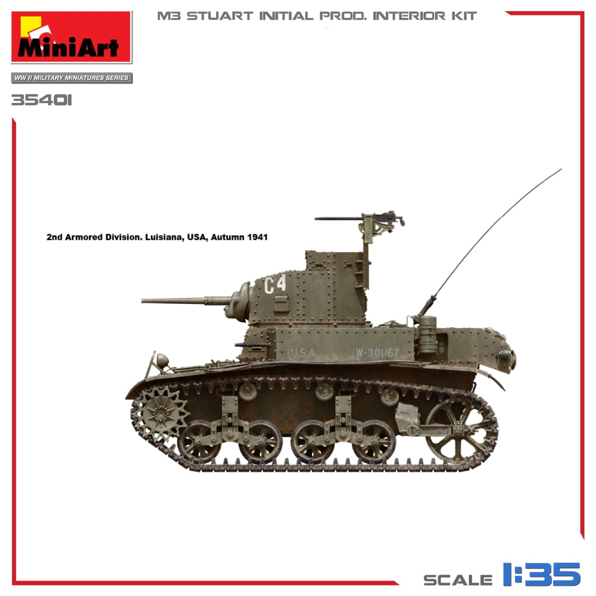 Zdjęcie dodatkowe produktu M3 Stuart Initial Production 1:35 MiniArt 35401