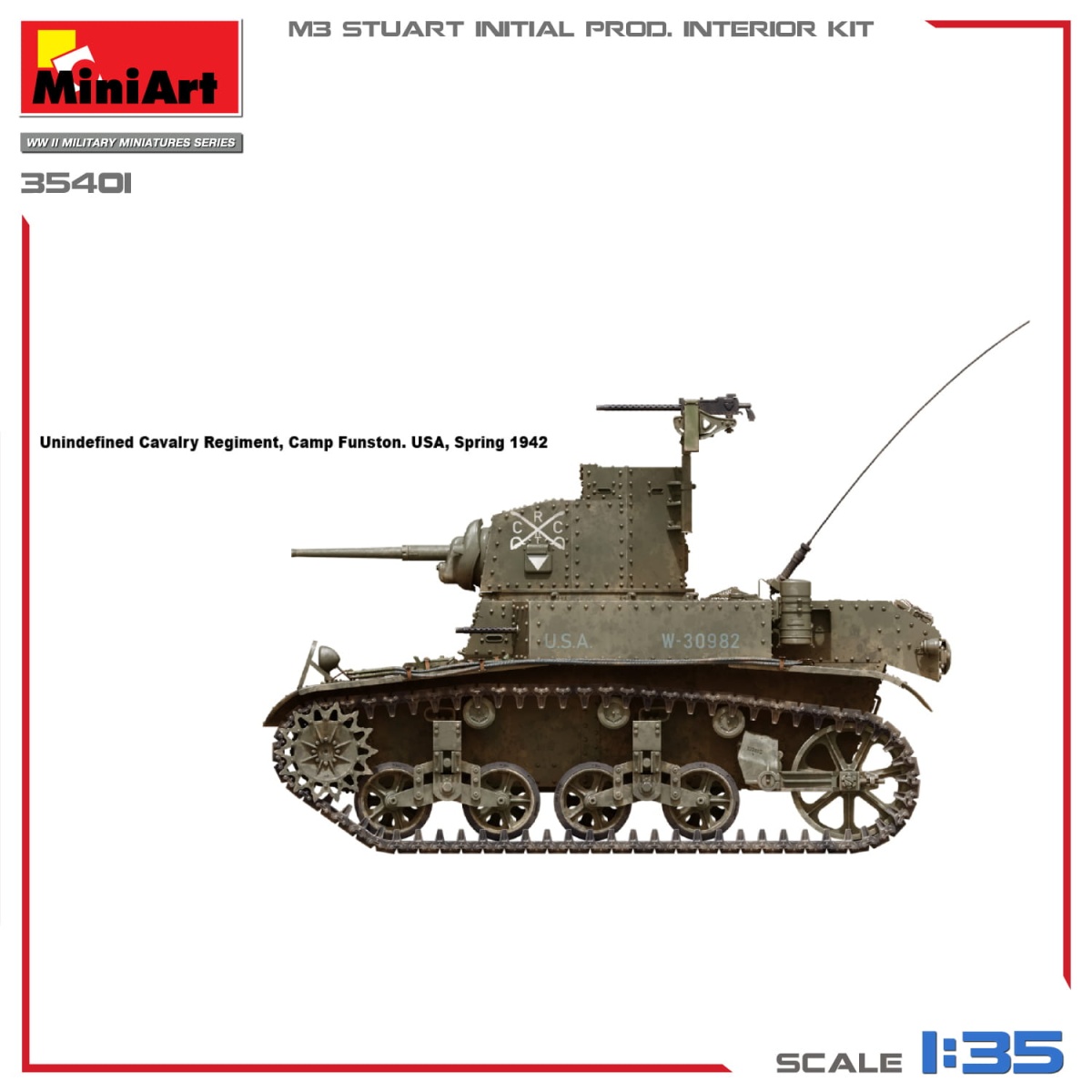 Zdjęcie dodatkowe produktu M3 Stuart Initial Production 1:35 MiniArt 35401