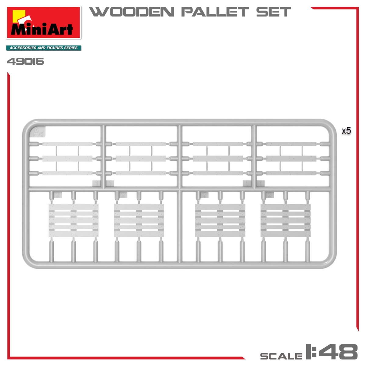 Zdjęcie dodatkowe produktu Wooden Pallet Set 1:48 MiniArt 49016
