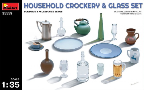 Household Crockery and Glass Set 1:35 MiniArt 35559