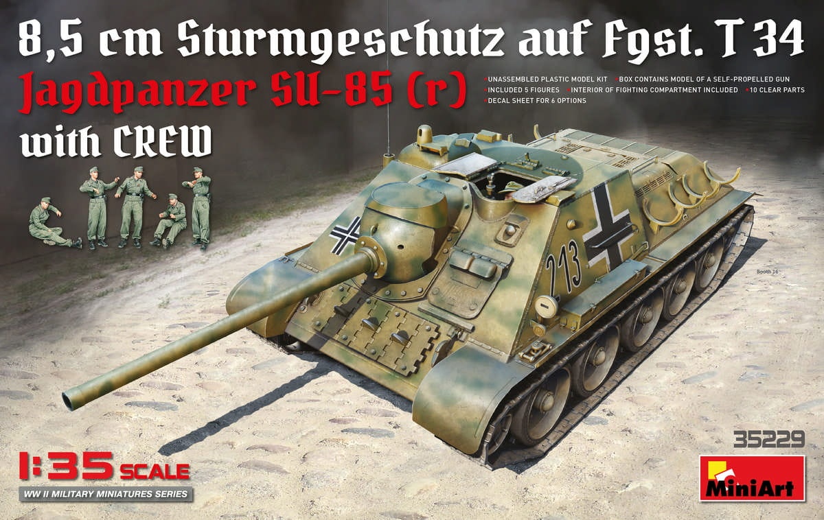 Zdjęcie główne produktu Jagdpanzer Su-85 (r) W/crew 1:35 MiniArt 35229