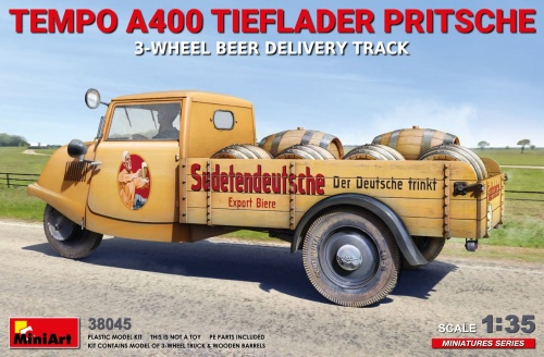Tempo A400 Tieflader Pritsche 3-wheel Beer Delivery Truck 1:35 MiniArt 38045