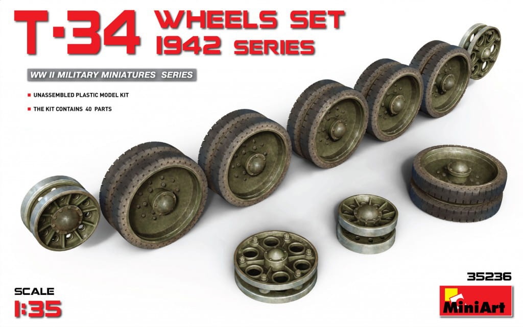 Zdjęcie główne produktu T-34 Wheels Set. 1942 Series 1:35 MiniArt 35236