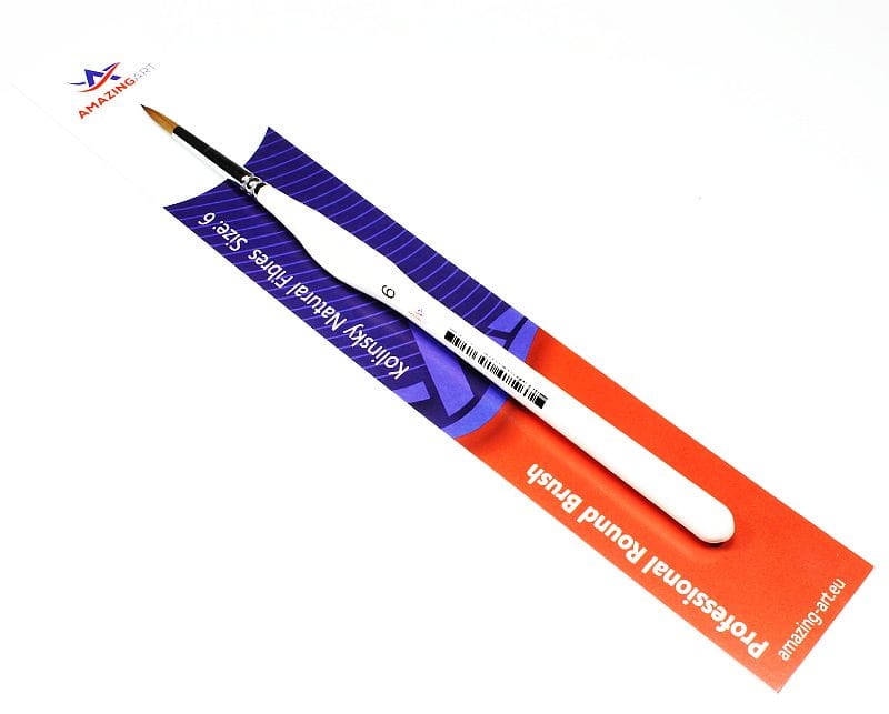 Zdjęcie dodatkowe produktu Pędzel naturalny Kolinsky okrągły 6 /Amazing Art