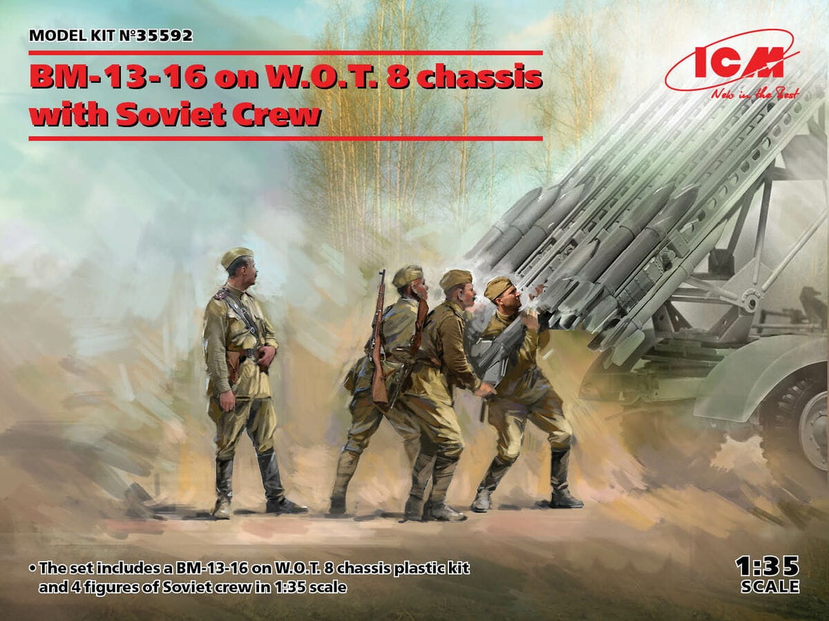 Zdjęcie główne produktu BM-13-16 on W.O.T. 8 chassis with Soviet Crew 1:35 ICM 35592