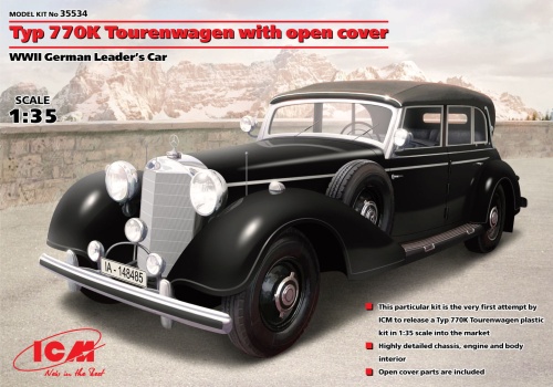 Type 770K Tourenwagen with open cover, WWII German Leaders Car 1:35 ICM 35534