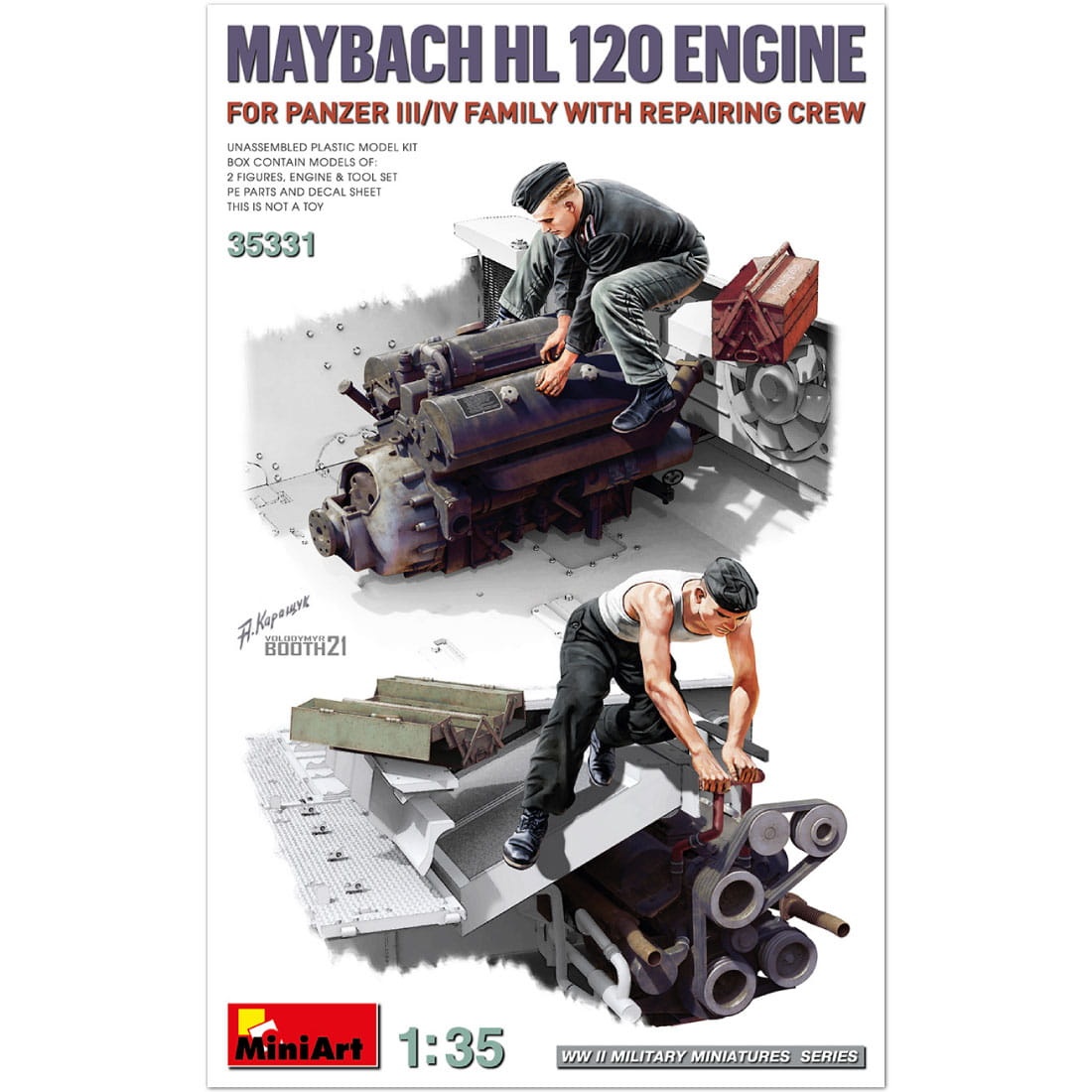 Zdjęcie główne produktu Maybach HL 120 Engine for Panzer III/IV Family with Repair Crew 1:35 MiniArt 35331