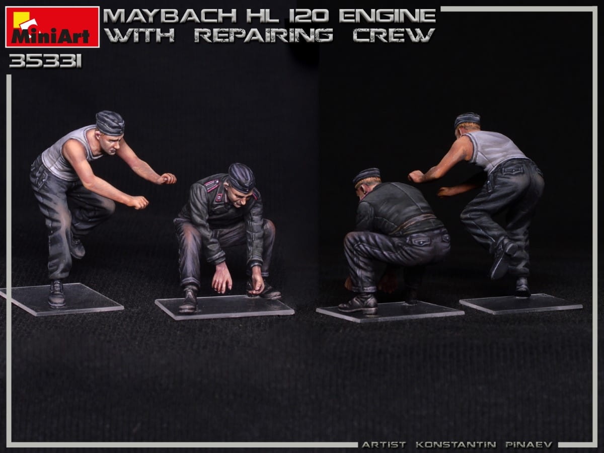 Zdjęcie dodatkowe produktu Maybach HL 120 Engine for Panzer III/IV Family with Repair Crew 1:35 MiniArt 35331