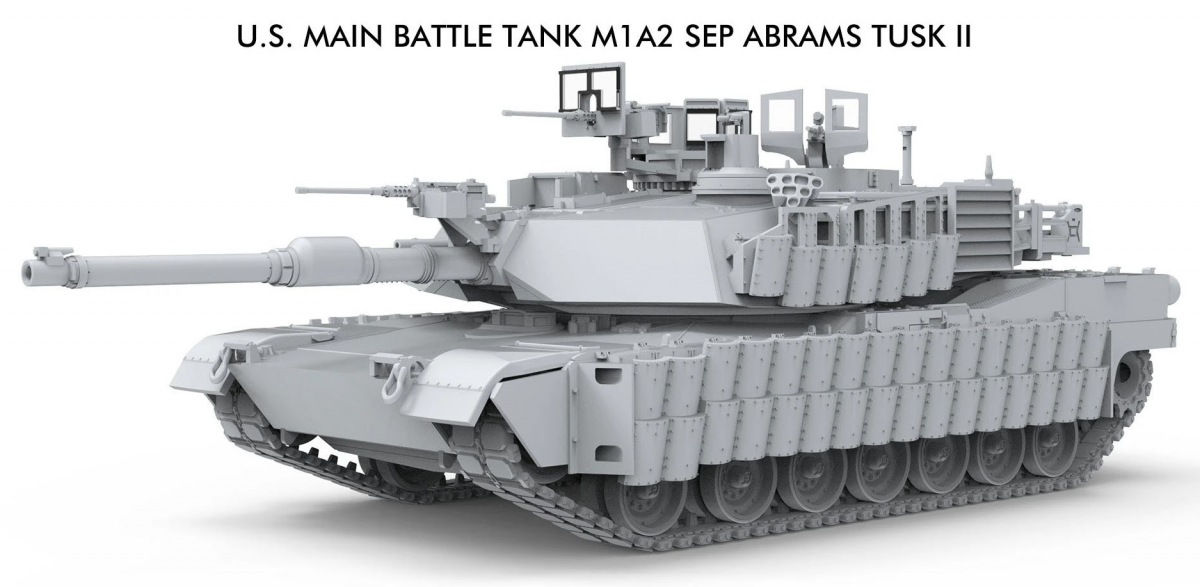 Zdjęcie dodatkowe produktu U.S. Main Battle Tank M1A2 SEP ABRAMS TUSK II 1:72 Meng 72003