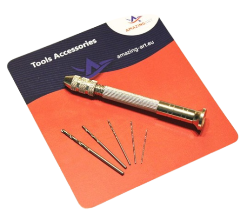 Mini modeling hand drill + 5 drill bits