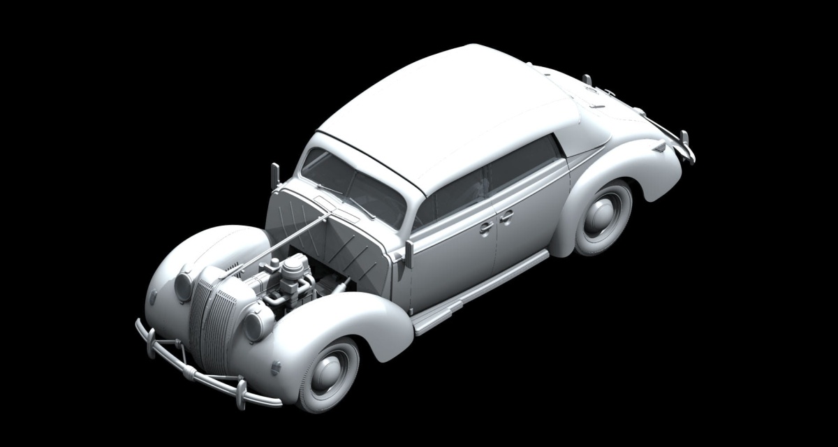 Zdjęcie dodatkowe produktu Admiral Cabriolet WWII German Passenger Car 1:24 ICM 24022
