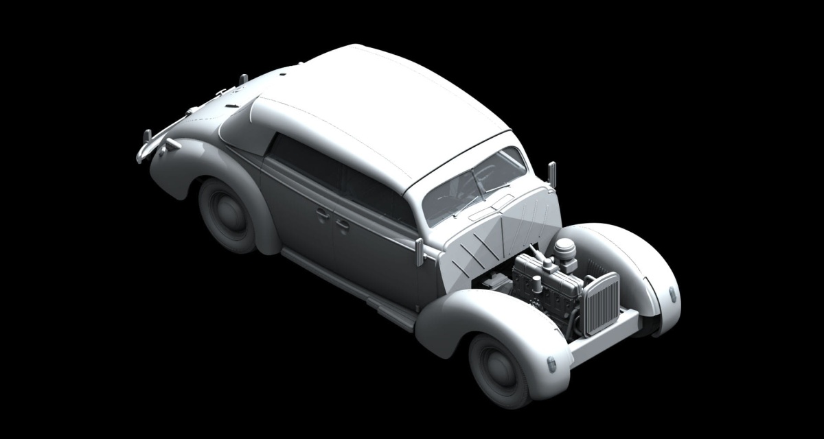 Zdjęcie dodatkowe produktu Admiral Cabriolet WWII German Passenger Car 1:24 ICM 24022