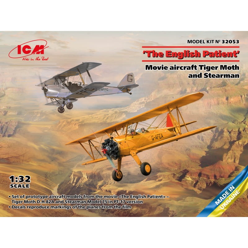Zdjęcie główne produktu Tiger Moth and Stearman from The English Patient 1:32 ICM 32053