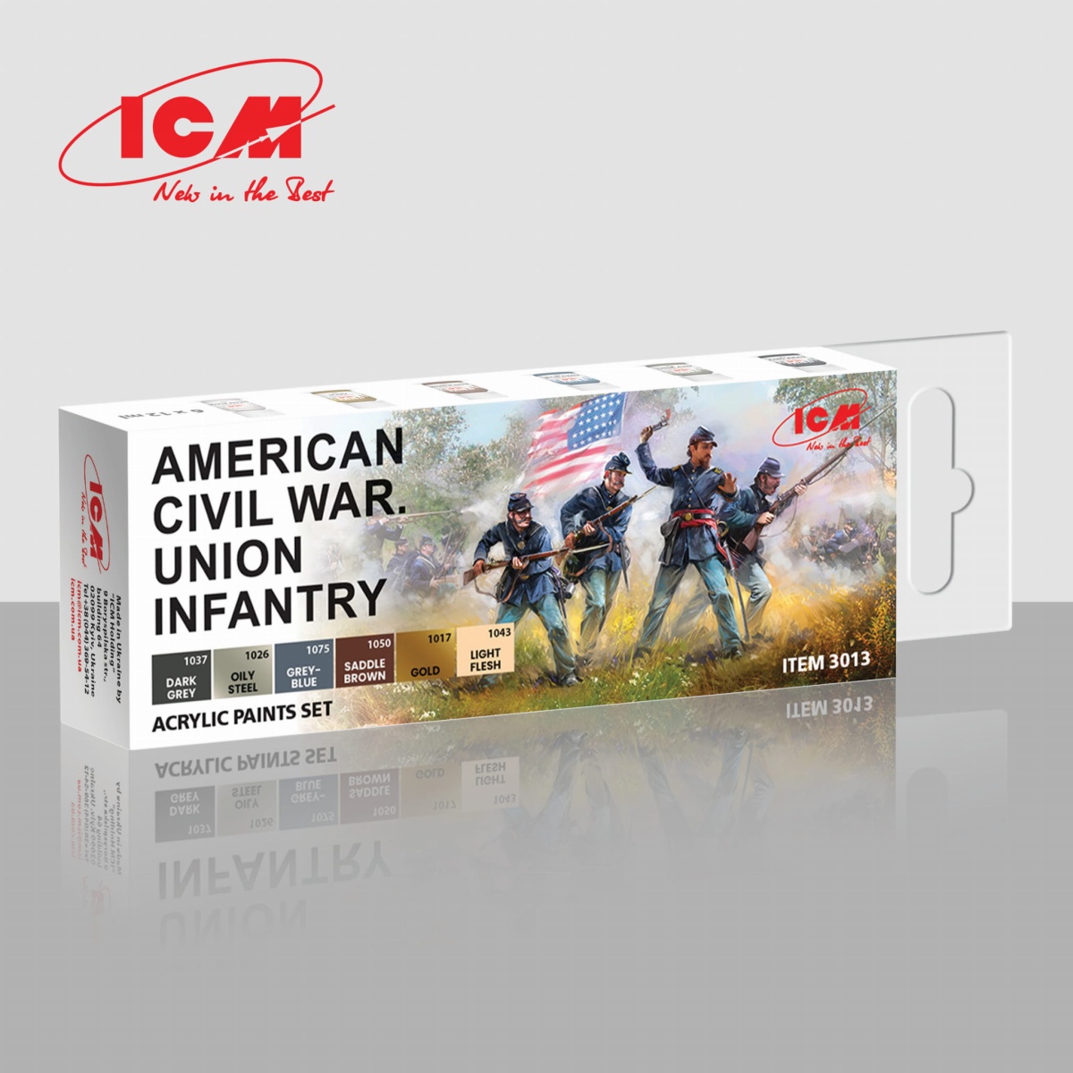 Zdjęcie dodatkowe produktu Acrylic paint set for American Civil War Union Infantry ICM 3013