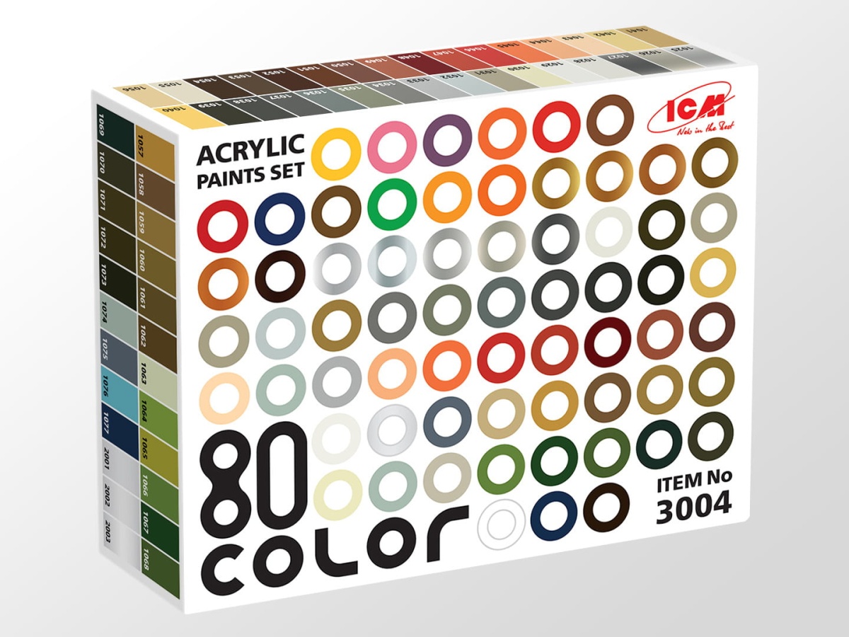 Zdjęcie dodatkowe produktu Big Paint Set 80 colors ICM 3004