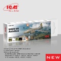 Zdjęcie dodatkowe produktu Acrylic paints set for WWII US Aviation ICM 3047