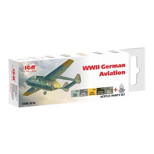 Zdjęcie główne produktu Acrylic paint set WWII German Aviation ICM 3014
