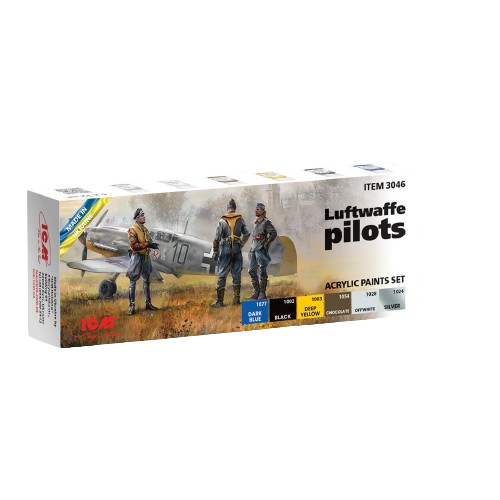 Zdjęcie główne produktu Acrylic paints set for Luftwaffe pilots ICM 3046