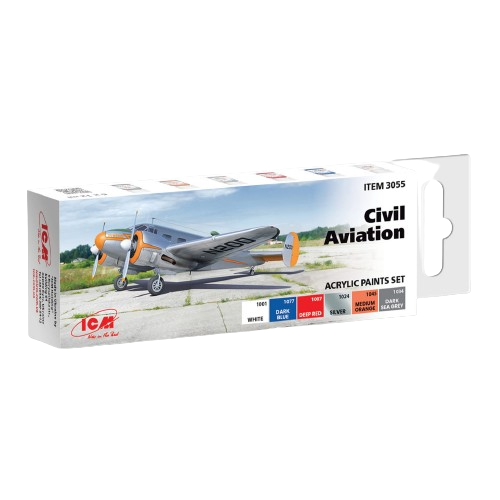 Acrylic paints set for Civil Aviation 1:35 ICM 3055