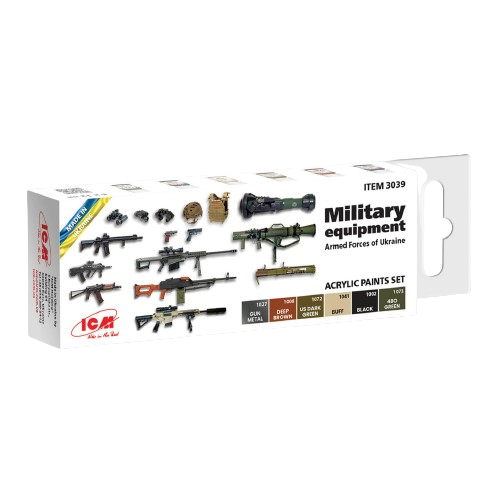Acrylic paint set for military equipment Armed Forces of Ukraine ICM 3039