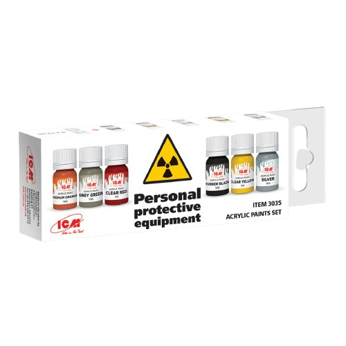 Zdjęcie główne produktu Acrylic paints set Personal protective equipment ICM 3035