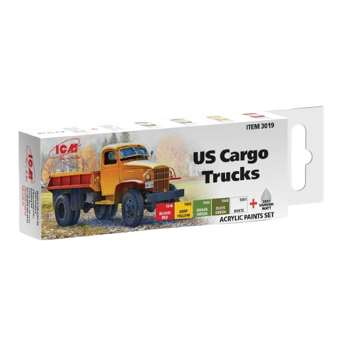 Acrylic paint set for USA Cargo Trucks ICM 3019