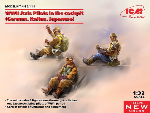 WWII Axis Pilots in the cockpit 1:32 ICM 32111
